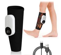 Calf Massager for Circulation and Pain Relief, Leg Massager,3 Intensity Levels, 3 Massage Modes, Heat Therapy, Rechargeable via Type-C, Customizable Fit, Promotes Muscle Relaxation, 1Pack (Black)