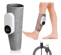 Calf Massager for Circulation and Pain Relief, Leg Massager,3 Intensity Levels, 3 Massage Modes, Heat Therapy, Rechargeable via Type-C, Customizable Fit, Promotes Muscle Relaxation, 1Pack (Gray)