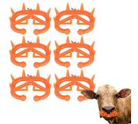 Calf Weaner, 6PCS Farm Animal Weaning Ring Plastic Cow Nose Ring for Cattle Training Plastic Cow Nose Ring for Cattle Training Anti-Sucking Device for Calves