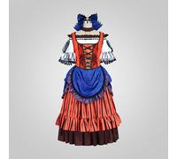 [CALFCOS] Tokyo Disneyland (TDL) The Villains Halloween "Into the Frenzy" Gaston Girls Dancer (Orange/Blue) with Hair Ornament, Skin Color Inner & Pannier