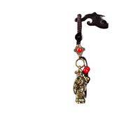 calfee Feng Shui Pure Copper Keychain Pendant six character buddhist mantra brass bell car keychain pendant chinese knot five emperor money rope hand woven (style 10)