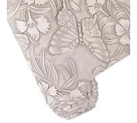 CALFOVERA 1.37×0.3M Textured Vintage Floral Pattern PU Leather Fabric Light Grey Embossed PU Leather Sheets Synthetic Material Leatherette Roll for DIY Earrings Upholstery Sewing Crafts Making