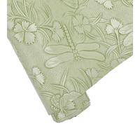 CALFOVERA 1.37×0.3M Vintage Floral Embossed PU Leather Sheets Chartreuse Textured Pattern PU Leather Fabric Synthetic Material Leatherette Roll for DIY Earrings Upholstery Sewing Crafts Making