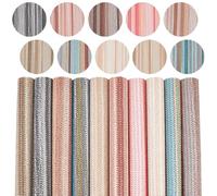 CALFOVERA 10 Colors 30 x 21cm Braided Texture PU Leather Sheets Soft Woven Leather Fabrics Waterproof Colorful Microfiber Leatherette Rolls for Crafts Handicraft DIY Projects Handbags Bows