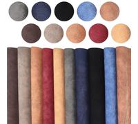 CALFOVERA 10 Colors Frosted Faux Suede Fabric 28cm x 20.5cm Velvety Touch Solid PU Leather Sheets Waterproof Smooth Soft Synthetic Leather Vinyl Rolls for Upholstery Handmade DIY Sewing Crafts