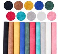 CALFOVERA 10 Colors Solid Faux Suede Sheets 28cm x 20.5cm Waterproof Smooth PU Leather Rolls Soft Velvety Touch Frosted Synthetic Leather Vinyl Fabric for Upholstery Handmade DIY Sewing Crafts