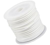 CALFOVERA 10M x 2MM Fold Over PU Leather String Cord White Flat Double Sided Leather Thin Strap Cording Lace Rope Braiding Strip Thread for Jewelry Making Crafts Bracelet Necklace DIY Projects
