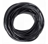 CALFOVERA 10m x 3mm Round Cowhide Genuine Leather Cord Black Real Leather String Lace Cording Rope Braiding Thread with Organza Gift Bags and PP Cable Ties for Jewelry Making Crafting Beading