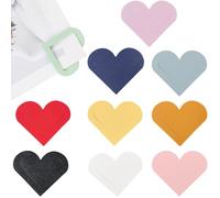 CALFOVERA 10PCS 10 Colors PU Leather Heart Shaped Bookmark 6.1×5CM Cute Corner Page Clips Handmade Heart Bookmarks Reading Accessories Book Marker for Reading Women Teacher Student