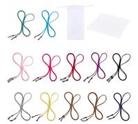 CALFOVERA 12PCS 12 Colors Glasses Strap Leather Eyeglasses Holders Chains Adjustable Around Neck Faux Suede Eyewear Retainer Cord Universal Glasses Lanyard String for Men Women Sunglass