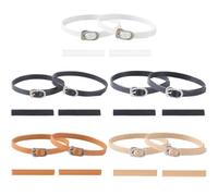 CALFOVERA 12Pcs 6 Colors PU Leather Shoe Straps Detachable Adjustable Shoes Laces Ankle Belt Bungee Shoelaces Extender Replacement Strap with Iron Buckle for Holding Loose High Heels Women