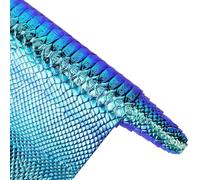 CALFOVERA 135 x 30cm Blue Snake Textured PU Leather Sheets Crocodile Skin Embossed Synthetic Vinyl Fabric Holographic Leatherette Faux Leather Rolls for DIY Crafts Making Furniture Cover