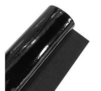 CALFOVERA 135 x 30cm Glossy PU Leather Roll 1mm Black Mirrored Faux Leather Sheet Smooth Solid Color Shiny Synthetic Leatherette Vinyl Fabric for DIY Craft Making Furniture Upholstery