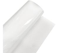 CALFOVERA 135 x 30cm x 1mm White Smooth Solid Color Leather Roll Glossy Mirrored Faux PU Leather Sheets NEON Shiny Synthetic Leatherette Vinyl Fabric for DIY Crafts Making Furniture Upholstery