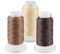 CALFOVERA 150M 3 Colors 150D Waxed Leather Cords for Sewing Stitching Wax String 0.8mm Flat Waxed Thread for Bookbinding Repairing Beading DIY Projects Perfect Dream Catcher Supplies