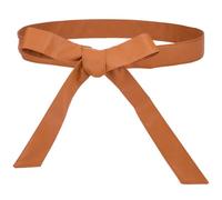 CALFOVERA 179cm x 4cm PU Leather Bow Tie Waistband Adjustable Leather Wrap Belt Retro Brown Soft Obi Waist Belt Wide Knotted Cinch Band Corset Sash for Women Dresses Skirts Shirts Coats