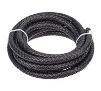 CALFOVERA 2.5m Braided Cowhide Leather Bolo Tie Cord 8MM Round Genuine Leather Lace Rope Woven String Cording Folded Braiding Strip Thread for Jewelry Necklace Bracelets Making(Black)