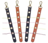 CALFOVERA 2 Colors 4PCS PU Leather Yarn Organizer 6 Holes Wool Splitting Accessories with Alloy Clasps Leather Crochet Yarn Tender Wool Divider Splitter for Crocheting On The Go Knitting Project