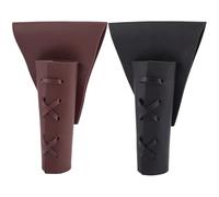 CALFOVERA 2 Colors Medieval PU Leather Dagger Holster Adjustable Leather Sword Frog Renaissance Viking Blade Belt Holder Scabbard Sheath Black Brown for Adult Men LARP Hallow Cosplay Costume