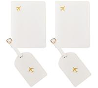 CALFOVERA 2 Sets Mr and Mrs Honeymoon Passport Wallets Travel Holder PU Leather White Luggage Suitcase Tag Couple Travel Passport Wallet Cover Blocking Card Slots ID Bag for Travel Women Men