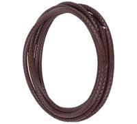 CALFOVERA 2M x 6MM Woven Braided Leather Bolo Cord Genuine Leather Round String Rope Strip Strap Dark Brown for Jewelry Making Crafting Necklace Bracelets Braiding Wraps Beading DIY Projects