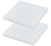 CALFOVERA 2PCS 10 x 10 x 1cm White Square Solid Plastic Sheet Tapping Block Leather Craft Punching Pad High Density Polyethylene Board for Machining Improvement DIY Projects Crafts