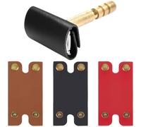 CALFOVERA 2PCS 2 Colors PU Leather Double Edge Razor Protective Sheath for Travel 3.43 x 1.77 Inch Butterfly Razor Head Protecting Cover Shaving Blade Guard Case with Snap Closure for Men(Black;Brown)