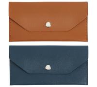 CALFOVERA 2PCS 2 Colors Reusable Budget Wallet 17.5×9.2CM Waterproof Cash Envelope Bag Pu Leather Currency Pouch Wallet Money Stuffing Organizer Envelopes for Men Women Checks Bills