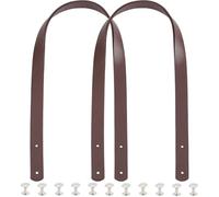 CALFOVERA 2PCS 60cm Quilted PU Leather Handbag Handle Replacement Purse Belt Band Mount Strap Sew On Shouler Underarm Tote Bag Handles with Rivets for Women DIY Bag Making Repairing(Dark Brown)