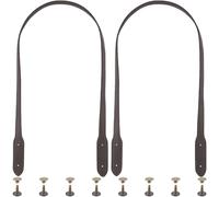 CALFOVERA 2PCS 72cm PU Leather Sew On Bag Straps for Purse Handbag Handles Replacement Shoulder Underarm Bag Wraps Mount Belt Band with Rivets for Women DIY Crafts Crochet Wallet(Dark Brown)