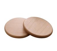 CALFOVERA 2PCS 8.8cm Walnut Wood Coasters for Drinks Japanese Style Wood Cup Mug Holders Flat Tabletop Protection Wooden Coffee Cup Mats Saucers Pads for DIY Stained Painting Bar Kitchen