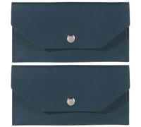 CALFOVERA 2PCS Cash Money Wallets Reusable PU Leather Budget Binder Envelopes Dark Green Waterproof Cash Banknotes Stuffing Bag Pouch Holders Retro Clutch Oragnizer for Students Office Travel