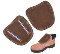 CALFOVERA 2Pcs Cowhide Leather Welding Boot Cover Safety Shoe Foot Lace Protector Heat Resistant Unisex Work Boot Covers Toe Cap Metatarsal Guards for Welder Shoe Spats Sparks Grinding Handling Work