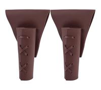 CALFOVERA 2PCS Dark Red Leather Sword Frog Medieval PU Leather Dagger Holster Adjustable Renaissance Viking Blade Belt Holder Scabbard Sheath for Adult Men LARP Hallow Cosplay Costume