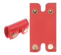 CALFOVERA 2PCS Double Edge Razor Protective Sheath Case with Snap Closure 8.7×4.5CM PU Leather Razor Head Protecting Blade Guard Shaving Travel Cover for Men Travel Butterfly Shaver (Red)
