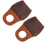 CALFOVERA 2PCS Genuine Leather Thumb Guard for Wood Carving Cowhide Finger Protector Black Brown Full Grain Leather Thumb Cap Handmade Carpenter Carving Kit Accessory for Woodcrafts Crafting