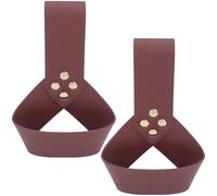 CALFOVERA 2PCS Renaissance Dark Red PU Leather Sword Frog Holster Viking Pirate Scabbard Sheath Medieval Leather Dagger Belt Holder Case for Adult Men LARP Halowwen Cosplay Costume Accessory