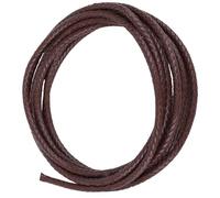 CALFOVERA 3.35M Braided Genuine Leather Cord 5MM Dark Brown Round Real Leather String Rope Strip Bolo Tie String Lace Cording for Jewelry Making Crafting Necklace Bracelets Braiding DIY Projects