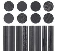 CALFOVERA 33 x 20cm 8 Styles Faux Leather Sheets PU Leather Glitter Metallic Fabric Roll for Bow Earring Mixed Chunky Black Series Solid Shiny Vinyl Leatherette for DIY Crafts Sewing