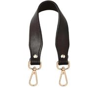 CALFOVERA 36.5CM Short PU Leather Handbag Handles Purse Handle Replacement with Alloy Clasps Dark Brown 3CM Wide Flat Shoulder Straps for Women Underarm Tote Bags Purse Wallet DIY Making