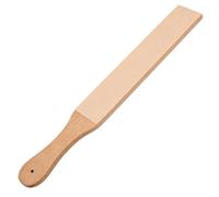 CALFOVERA 38 x 5cm Leather Honing Strop Sharpener Small Double-Sided Beech Wood Leather Strop with Ergonomic Handle Block Polishing Woodcarving Tools for Sharpening Polish