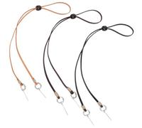CALFOVERA 3PCS 3 Colors Cowhide Hat Chin Straps for Men Women 46.5cm Adjustable Genuine Leather Cap Chin Cord Holder Keeper Removable Windproof Stampede Strings with Metal Clips Cowboy Straw Hats