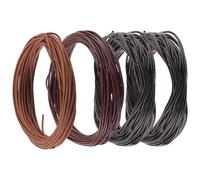 CALFOVERA 4 Colors 5M x 1MM Cowhide Leather String Lace Cord for Jewelry Making Round Thin Genuine Real Leather Cording Rope Braiding Strip Thread for Crafting Necklace Bracelets Wraps Beading