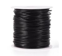 CALFOVERA 45.72M Round Cowhide Genuine Black Leather Cord for Jewelry Making 1.5MM Real Leather String Lace Cording Rope Braiding Strip Thread for Crafting Necklace Bracelets Wraps Beading