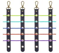 CALFOVERA 4PCS 6 Holes PU Leather Crochet Yarn Tender Wool Divider Splitter Leather Yarn Organizer Wool Splitting Accessories with Alloy Clasps for Crocheting On The Go Knitting Project(Black)