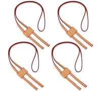 CALFOVERA 4PCS 91cm PU Leather Drawstring Strap for Bucket Bag Detachable Leather Pull String Strap Replacement Brown Backpack Drawstring Cord for Crochet Fringe Bag Bunches Pocket