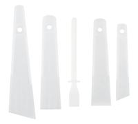 CALFOVERA 5 Styles Glue Applicator Leather Scraping Spreader White Plastic Glues Smear Scraper Sticks Body Filler Applicators Tool for Leatherwork Woodwork Burnishing DIY Art Craft Project