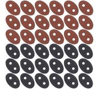 CALFOVERA 50PCS 2 Colors PU Leather Cord Locks Two Hole Oval Toggle Stoppers Drawstring End Adjuster Fastener Leather Slider Buckles for Casual Jacket Hoodie Garments Pants Coats(Black;Brown)