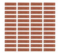 CALFOVERA 50Pcs Handmade with Love PU Leather Labels 5.5 x 1.5CM Chocolate Heart Embossed Rectangle Microfiber Leather Tags for DIY Jeans Bags Shoes Crafts Sewing Crochet Knitting Hats