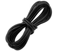 CALFOVERA 5m x 6mm Round PU Leather Cord Black Thin Imitation Leather String Lace Cording Rope Braiding Strip Thread for Necklace Bracelets Wraps Jewelry Crafts Making Beading